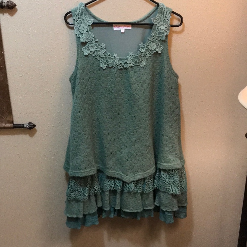 Ruffled lace sweater